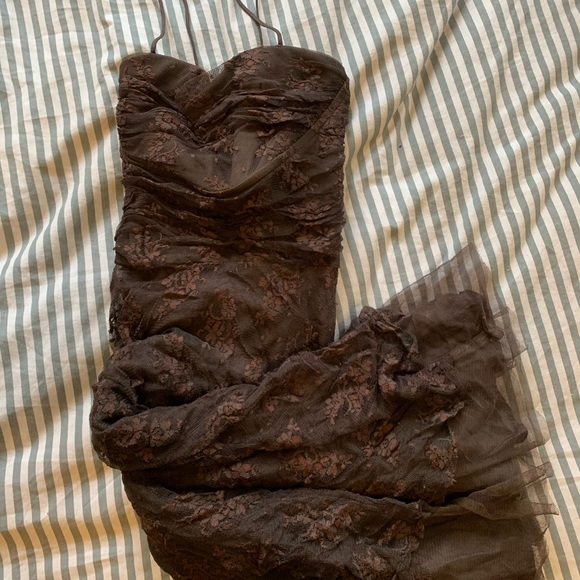 Burgundy vintage lace Eliza J cocktail dress - Picture 5 of 6